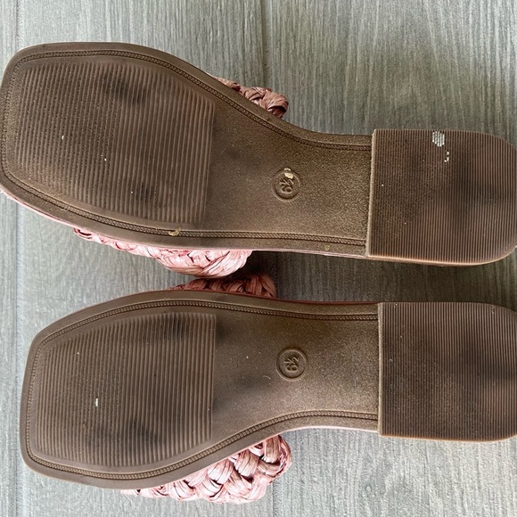A New Day Pink Nicolette Raffia Slide Sandals Size 6.5 - Picture 2 of 3